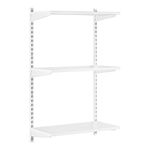 Shopfitting Warehouse White Adjustable Wall Shelving Kit - 2 x 1000 mm Uprights, 3 x Shelves, 6 x Brackets Width: 900mm