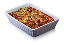 KitchenCraft World of Flavours Lasagne Dish, Cannelloni and Pasta Bakes, Stoneware, 30 x 21 cm, White