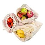 MATANA - 6 Reusable Mesh Produce Bags for Vegetables and Fruit, Eco-friendly Grocery Shopping Bag in 3 Sizes, Small Medium Large - Reduce Plastic Use, Washable