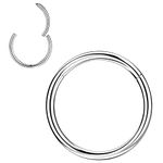 Punktracker 1Pcs 20G 18G 16G 6/7/8/9/10mm Cartilage Tragus Helix Earring Hoop Stainless Steel Nose Rings Nose Piercings Helix Conch Septum Jewellery - Silver/Gold/Rose Gold