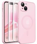 CAPRARO Magnetic for iPhone 14 Case, [Compatible with MagSafe] [Full Camera Protection] [14FT Drop Protection] Shockproof Protective Slim Translucent Matte Phone Case for iPhone 14, Pastel Pink