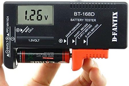 D-FantiX Digital Battery Tester, Universal Battery Checker Household Battery Testers for AAA AA C D 9V 1.5V Small Batteries Button Cell (Model: BT-168D)