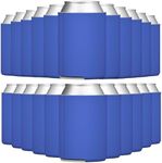 TahoeBay Blank Beer Can Cooler Sleeves (25-Pack) Bulk Sublimation Blanks for Vinyl Plain Collapsible Foam Can Sleeves Coolers for Soda Cans & Bottles Black White Assorted Solid Color (Cobalt Blue)