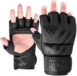 WYOX MMA Gloves for Men and Women, Super Lightweight UFC Mixed Martial Arts Grappling Sparring Punching Bag Training Kickboxing Muay Thai Combat Punching Bag Workout Mitts (Black, L/XL)