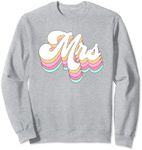 Retro Mrs for Future Bride New Wife Bridal Shower Wedding Sweatshirt