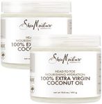 Shea Moisture Coconut Oil, 100% Extra Virgin Coconut Oil Skin Care, Pregnancy Moisturizer for Stretch Marks, Pure Coconut Oil Hair Care, Vitamin E, Coconut Oil Makeup Remover (Pack of 2-14.5 Oz Ea)