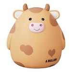 Cow Piggy Bank,Unbreakable Coin Box for Boys Kids,Cute Animal Coin Money Bank Birthday Girls Adults,Coin Saving Boxes Home Decor（Yellow）