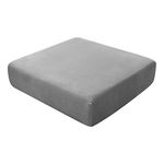 BXFUL Sofa Seat Cushion Covers, Sofa Cushion Slipcovers Stretch Velvet, Couch Cushion Covers Replacement for Individual Cushion with Elastic Fabric (Large 1-Seater,Gray)