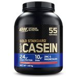 Optimum Nutrition Gold Standard 100% Casein Slow Digesting Protein Powder with Zinc, Magnesium and Amino Acids, Support Muscle Growth & Repair Overnight, Strawberry Flavour, 55 Servings, 1.82 kg