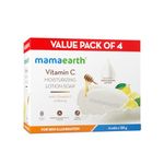 Mamaearth Vitamin C Moisturizing Lotion Soap(Value Pack of 4) - 125 g X 4 Units | Deeply Cleanses | Moisturizing Bathing Bar | Brightens Skin | Nourishes Dry Skin | Non-Drying | 76% TFM Grade 1 Soap