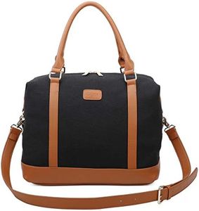 Ulgoo Travel Tote Bag Carry On Shoulder Bag Overnight Duffel in Trolley Handle (Black)