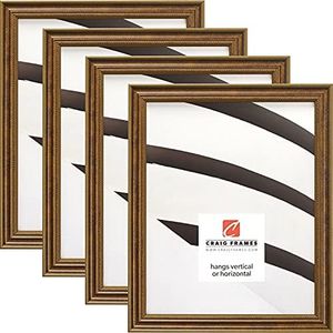 Craig Frames 314BR, Ornate Bronze Picture Frame, 8 x 10 Inch, Set of 4