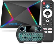 Android 14.0 TV Box 4GB RAM 64GB ROM, 2025 TV Box Android Wi-Fi 6 2.4G/5.8G 1000M Ethernet 8K 4K H728 Octa core BT 5.0 USB 3.0 R69 Plus Android Box with Mini Wireless Keyboard