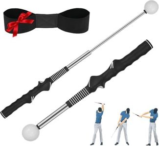 FODESAN Retractable Left-Handed Golf Swing Training Aid: Portable Grip Trainer with Click Feedback Sound – Ideal for Left-Handed Players, Muscle Training, for Beginners & Enthusiasts