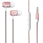 Galaxy A20e A20 / Galaxy A40 / Galaxy A10 A12 / Galaxy A70 A71 - Headphone with Microphone and Remote High Definition Earphones [Noise Isolating] Earbuds [Bass Driven] Clear Stereo Sound (ROSE GOLD)