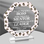 Yopyame Acrylic Boss Day Gifts - Boss Gift for Men Women, Acrylic Male Female Boss Desk Keep Paperweight, Boss Appreciation Plaque, Clear Desk Decorative Sign for Home Office, Going Away Gift for Boss