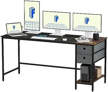 FLEXISPOT FD7 - Escritorio de Ordenador de 160 x 60 x 75 cm, Mesa de PC con cajones, Mesa con Estantes de Almacenamiento, Escritorio de Escritura de Estudio para Oficina, Sala de Estar, hogar
