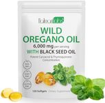 1 Pack Oregano Oil Supplement, Oil of Oregano Softgels, Organic Oregano Oil Supplement Capsules, 2 in 1 6000mg Oil of Oregano with Black Seed Oil