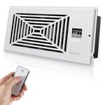 BIOWIND Quiet Register Booster Fan Fits 4" x 10" Register Holes, 10-Speed Smart Heating Cooling AC Vent Fan with Remote Control and Thermostat Control - White