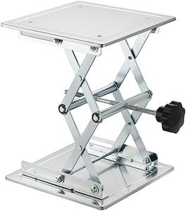 weyleity Stainless Steel Lab Jack Scissor Stand Platform, Lab Lift Stand Table Scientific Lifting Jack Platform, Lift Height Range from 3.3’’/85mm to 11’’/280mm, Support Weight 15KG (8inch x 8inch)