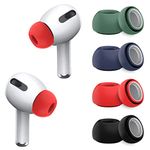 [4-Pair] Ear Tips for Airpods Pro & Airpods Pro 2nd Generation Ear Tips (Silicone), Anti Slip Soft Silicone Airpods Pro Replacement Ear Tips Fit in The Charging Case (Black/Blue/Red/Green)