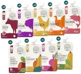 Serenity Kids 6+ Months Meats + Veggies Mixed Baby Food Puree Pouch Variety Pack 18 Count- No Sugary Fruits or Added Sugar - 3.5 Oz BPA & Allergen Free Pouch- Baby Puree Variety Pack - Pouches - Bison