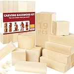 Basswood Carving Blocks, 19PCS Whit