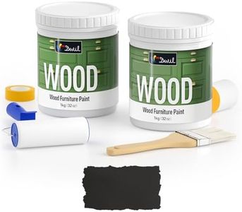 DWIL Matte Finish Furniture Paint - 64 Oz Wood Paint for Cabinets, Doors, Tables, and Dressers Refinishing - Water-Based, Non-Toxic & Odorless, Easy to Apply(Black)-With Tools