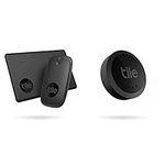 Tile Performance Pack Bluetooth Item Finder Set - 2 Pack , Works with Alexa and Google Smart Home & Sticker Bluetooth Item Finder, 1 Pack, 45m finding range, Black