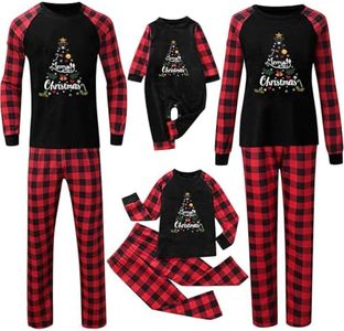 Ssuyeuri Family Christmas Pajamas Matching Sets Christmas Pjs for Womens Mens Couples Holiday Xmas Family Sleepwear Set