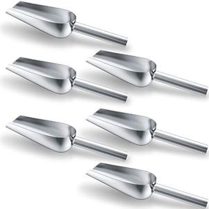 6 Pack 6 Ounce Stainless Steel Ice Scoop Small Metal Candy Scoop Mini Ice Cube Scoop Little Sugar Scoop Cream Scoop for Home Kitchen Food Jars Coffee Beans Bar Buffet