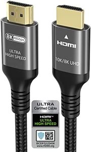 Ubluker 10k 8k 4k HDMI Cable 48Gbps 2M, Certified Ultra High Speed HDMI® Cable 4K 240Hz 144Hz 120Hz 8K 60Hz 0.01ms HDR10+ ARC eARC HDCP2.3 Netflix Roku TV PC Monitor Projector PS5 Xbox