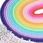 6400 Pcs Colorful Flat Clay Beads a