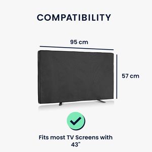 kwmobile Outdoor TV Cover for 43" – Black Polyester Protective Sleeve