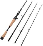 Fiblink 4 Pieces Travel Casting Rod Graphite Baitcasting Fishing Rod Portable Fishing Rod Baitcaster (6'6'' Medium)