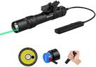 OLIGHT Odin GL M 1500 Lumens MLOK Mount Rechargeable Tactical Flashlight with Green Beam and White LED Combo, Removable Slide Rail Mount and Dual-Button Remote Pressure Switch (Black)