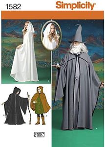 Simplicity Sewing Pattern H0188 / 1582 - Misses, Men and Teen Hooded Cape Costumes, A (XS-S-M-L-XL)