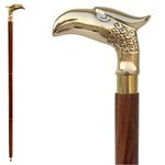 Medieval Replicas Retro Walking Stick Gifts - Eagle Walking Stick 94.5 cm Walking Stick for Men and Women Canes and Walking Sticks with Metal Brass Handle Symbol of Power and Strength