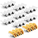 Smithcraft Taco Holder, Stainless Steel Taco Holders Stand, Oven Grill Safe Taco Shell Holder Rack Tray With Handles, Fill Serve Rack Holds Up to 3 Tacos Each, Set of 10 Taco Holders