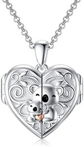 enjoylifecreative Collier avec médaillon en forme de koala/éléphant en argent sterling - Cadeau pour petite amie, sœur, fille, mère, animaux, Argent sterling, Non connu