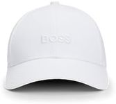 BOSS Men's Center Logo Cotton Twill Cap, Blank White, One Size