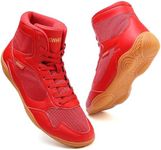 Wrestling Shoes Men Boxing Shoes for Men Pro Wrestling Boots High Top Fitness Weightlifting Powerlifting Shoes Red