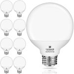 hansang 8 Pack Bathroom Light Bulbs, 5000K Daylight LED Globe Light Bulbs, 40W Equivalent E26 Base, G25 Vanity Light Bulb for Bathroom Makeup Mirror, Bedroom Lights 120V, CRI85+, 500LM, Non-dimmable