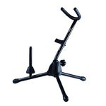 Rayzm Alto/Tenor Saxophone Stand with Detachable Flute/Clarinet Holder, Adjustable Portable Stand for Alto Saxophone, Tenor Saxophone, Clarinet & Flute. Folding Legs, Easy to Assemble and Disassemble.