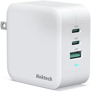 Nekteck GaN Charger 100W USB C Charger 3-Ports with PD.3 and QC.3, Compact Fast Foldable Wall Charger for iPhone 15 Series, MacBook Pro/Air, Google PixelBook, ThinkPad, Galaxy S22/S20 and More