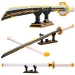 HIGH GODO Zenitsu Sword Building Set, 38.8in Demon Slayer Sword Set with Scabbard and Stand, Cosplay Anime Samurai Sword, Handmade Katana Toy Sword for Adults and Kids 8+ (956 Pieces)