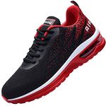 JARLIF Men's Air Running Tennis Shoes Fashion Sneakers Comfortable Walking Sports Gym Non Slip Shoes (Size 10, Red)