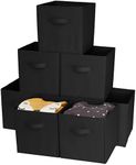 Matana 11" inch Collapsible Fabric Cube Storage Bin Basket with Handles, 8 Pack (Black) Shelf Organizer Box Storage Cube for Clothes, Toys, Wardrobe & Home (27.5 x 27.5 x 28cm)