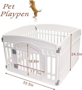 Gupamiga Puppy Playpen, White – 130x65x80cm Indoor Pet Fence