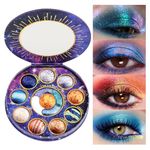 TINTARK Galactic Assemble Eyeshadow Palette 14 Colors -Metallic Shimmer Glitter Sparkle Eye Shadow Pallet, Highly Pigmented, Galaxy Eye Makeup Palette Create Space-like Eye Looks, Vegan & Talc Free